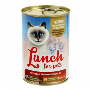 Petlunch для кошек 400г жб с курица с печенью в желе